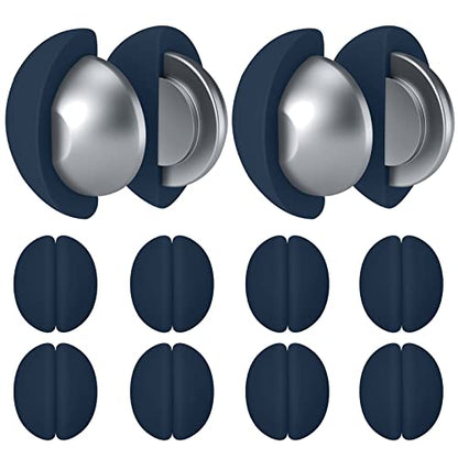 VANZAVANZU 10 Pairs Shower Curtain Weights, Silicone Wrapped Magnets, Heavy Duty Magnets Prevent Curtain Liner from Blowing, Rust-Free, Navy Blue - color: Dark Blue, size: 1.2"W x 1.2"L (Pack of 10)