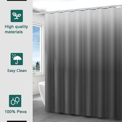 Shower Curtain Liner, 100% Waterproof Peva Shower Curtains with 3 Duty Heavy Bottom Magnets and 12 Rust Proof Grommets, 72x72 Weighted Shower Liner for Shower Stall, Bathtubs - color: Gradient Grey