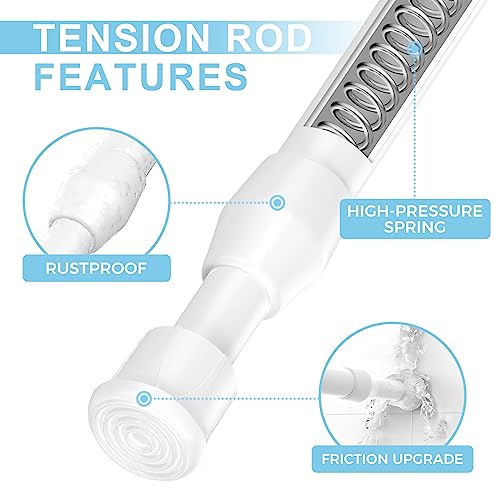 Spring Tension Curtain Rods Short Tension Rod (White,12" to 19"-2Pcs) - color: White, size: 12" to 19"-2Pcs
