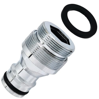 1pcs Brass Faucet Tap Quick Connector Adapter Kit,22mm Male Thread x 1mm Pitch Connector,Universal Faucet Adapter for Washing Machine And Pressure Washer(Silver) - size: 22mm Male Thread x 1mm