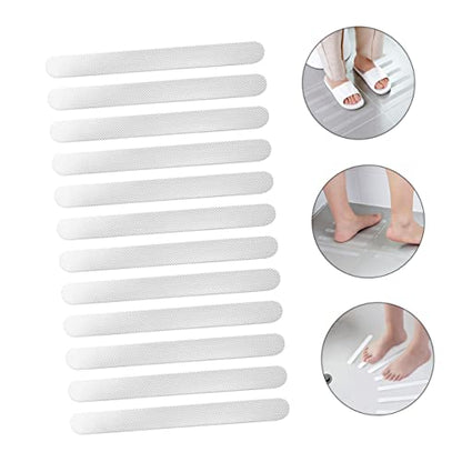 SOLUSTRE 12pcs Anti-Slip Bathtub Stickers Non-Skid Safety Decals for Shower and Tub Easy to Install Transparent Strips Strong Adhesion to Prevent Slipping