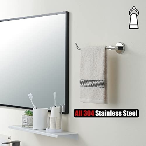 JQK Chrome Hand Towel Bar, Stainless Steel Towel Ring for Bathroom, 9 Inch Necklace Holder Matte Black Wall Mount Left Hand, TR101-CH - color: Chrome, size: 9 Inch (Left)