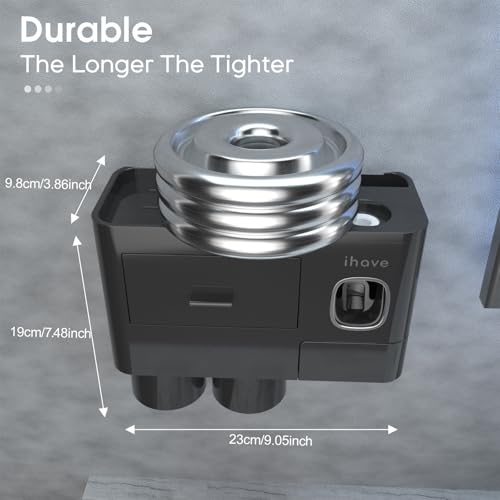 iHave Toothbrush Holders Wall Mounted with Toothpaste Dispenser & 2 Cups | All-in-One Bathroom Organizer: 2 Cups, 6 Slots, Toothpaste Dispenser, Large Tray & Drawer. Wall Mount, No Drilling Required - color: Black, size: 2 cup