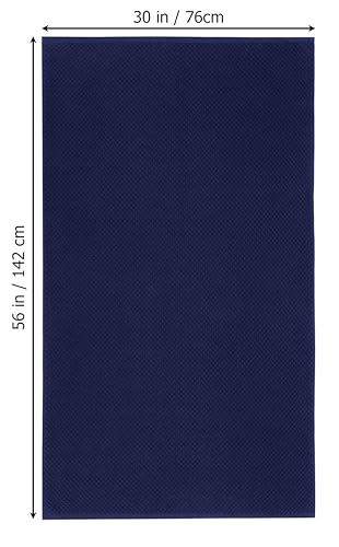 COTTON CRAFT Euro Spa Waffle Weave Bath Towels - Set of 4 Navy Towels | Pure 100% Ringspun Cotton Oversized Luxurious Towel Set - Soft Plush Super Absorbent Low Lint Quick Dry - 30 x 56 inches - color: Navy, size: 4 Pack Bath Towel
