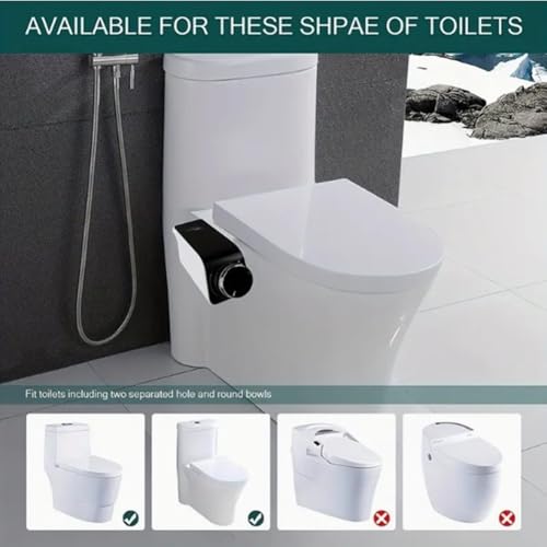 Bidet Attachment for Toilet Bidet Non-Electric Cold Water Sprayer Toilet Seat, Adjustable Water Pressure Retractable Self-Cleaning Dual Nozzle for Real Feminine Wash in Black Knob (PaniFlow).