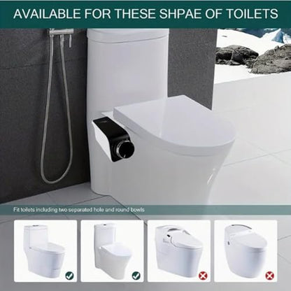 Bidet Attachment for Toilet Bidet Non-Electric Cold Water Sprayer Toilet Seat, Adjustable Water Pressure Retractable Self-Cleaning Dual Nozzle for Real Feminine Wash in Black Knob (PaniFlow).
