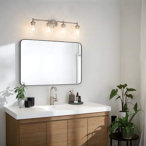 Kichler Winslow 30" Vanity Light in Brushed Nickel, 4-Light Transitional Bathroom Light with Clear Seeded Glass. (30" W x 9.25" H), 45887NI - color: Brushed Nickel, size: 30"