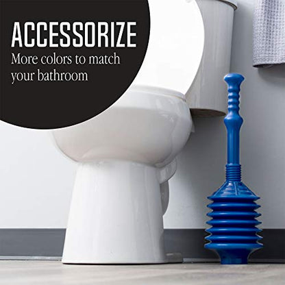 JS Jackson Supplies Professional Bellows Accordion Toilet Plunger, High Pressure Plunge Removes Heavy Duty Clogs from Bathroom Toilets, All Purpose Power Plunger, White & Black - color: White/Black