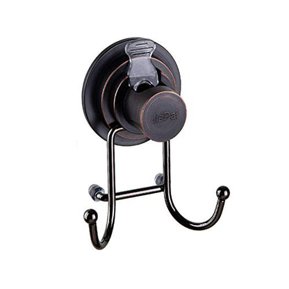 JiePai Suction Cup Hooks,Shower Bath Towel Holder 1 Pack,Oil Rubbed Bronze | Vacuum Suction Cup,No-Drill Wall Mount, Towel Rack Organizer, For Kitchen, Bathrobe, Loofah - color: Suction Cup Towel Hook(1 Pack)-Bronze