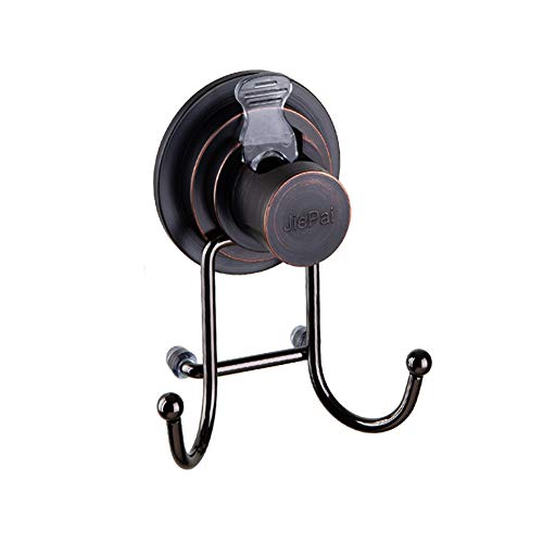 JiePai Suction Cup Hooks,Shower Bath Towel Holder 1 Pack,Oil Rubbed Bronze | Vacuum Suction Cup,No-Drill Wall Mount, Towel Rack Organizer, For Kitchen, Bathrobe, Loofah - color: Suction Cup Towel Hook(1 Pack)-Bronze
