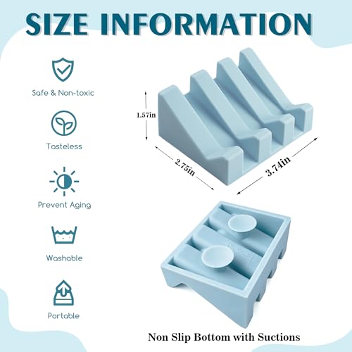 Soap Dish Holder for Shower with Suction Cup, Silicone Soap Holder & Saver Self-Draining Bar Soap Dish Keeps Soap Dry for Bathroom, Kitchen, Bathtub (Sky Blue,1-Pack) - color: Sky Blue,1-pack