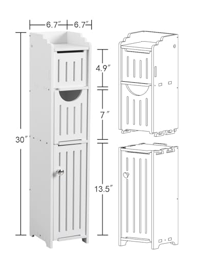AOJEZOR Small Bathroom Storage Cabinet: No Drill for Narrow Space Renters