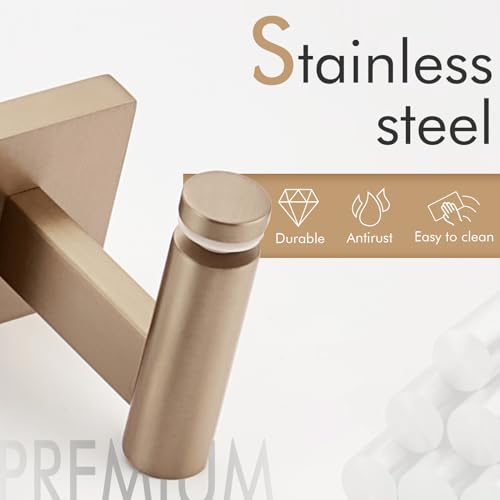 KOKOSIRI Wall Shelves Bathroom Hardware Glass Floating Shelf 20-Inch for Bedroom, Living Room, Kitchen, Hanging Rack Champagne Bronze B1105CPG-L20 - color: Champagne Bronze, size: 20-Inch