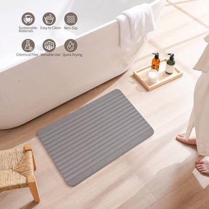 Stone Dish Drying Mat - Large Foldable Marbled Quick Drying Dish Mats, Stone Coasters Set of 4 Collapsible Ultra Absorbent Diatomaceous Earth Mats for Kitchen Counter Bathroom (Grey-REC) - color: Grey-rec