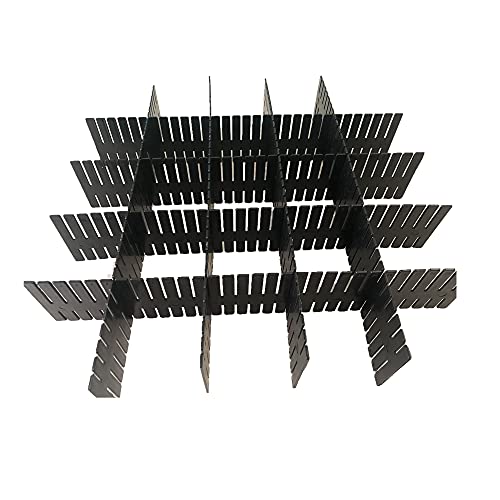 8pcs DIY Plastic Drawer Organizer Adjustable Drawer Dividers for Home Tidy Closet, Socks, Underwear, Office School Supplies, Kitchen Utensil Tools (Black) - color: Black