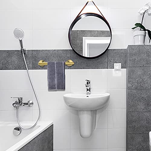 Nolimas Brushed Gold Bath Hand Towel Bar Single Bars Towel Rack Rod Classic Wall Mounted Stainless Steel Bathroom Towel Bar Toilet Kitchen Towel Shelf Single Layer,9inch - color: Brushed Gold, size: 9inch