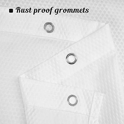 Embossed Microfiber Shower Curtain Liner 71 x 84, White | Extra Long, Machine Washable, Bottom Magnets, Water Repellent, 71x84 inches Soft Fabric Shower Curtain for Bathroom - color: White, size: 71"W x 84"L (Pack of 1)