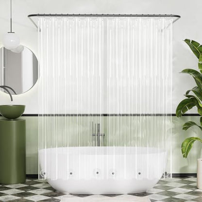 Titanker 2 Pcs Shower Curtain Liner, 72x72 Clear Shower Liner PEVA Lightweight Inside Shower Curtains for Bathroom with Magnets and Grommet - color: Clear, size: 72"W x 72"L (Pack of 2)