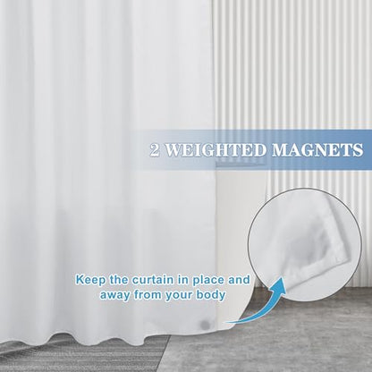 Nasitos Fabric Shower Curtain Liners with Magnets 2 Pack 70X72 Inch White | Washable & Water Resistant Lighweight Cloth Shower Liner for Bathroom, Soft Hotel Quality, Standard Size - color: White, size: 72"W x 72"L (Pack of 4)