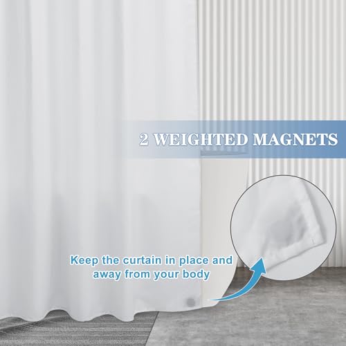 Nasitos Fabric Shower Curtain Liners with Magnets 2 Pack 70X72 Inch White | Washable & Water Resistant Lighweight Cloth Shower Liner for Bathroom, Soft Hotel Quality, Standard Size - color: White, size: 70"W x 72"L (Pack of 6)