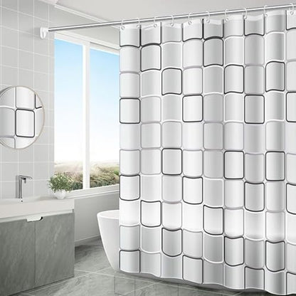 Plastic Shower Liner - Premium EVA 5G Shower Curtain Liner with Rustproof Grommets and 3 Weighted Magnets, Waterproof Shower Curtain for Bathroom(Classic Square, 72”*72”) - color: Classic Square, size: 72”*72”