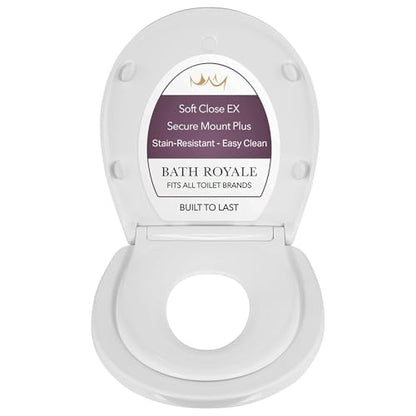 BATH ROYALE Potty Training Seat - Soft Close, Kingsport BR720-00, Round White, Adult & Child Combo - color: White, size: Round