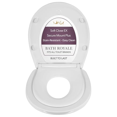 BATH ROYALE Potty Training Seat - Soft Close, Kingsport BR720-00, Round White, Adult & Child Combo - color: White, size: Round
