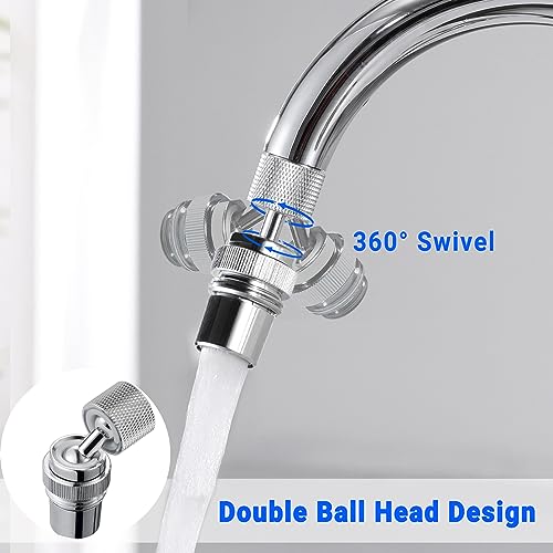 360° Multi Thread Swivel Garden Hose Adapter with Aerator (Chrome) | Faucet to Hose Adapter, Male to Female Sink Adapter for Bathroom, Kitchen, Garden - color: Faucet Hose Adapter-E