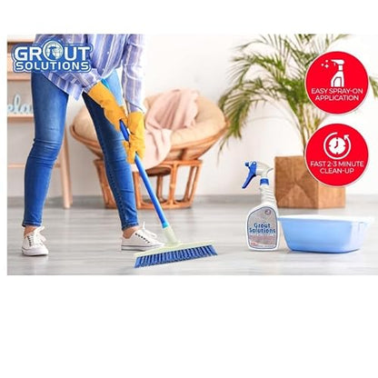 Professional Grout Brush Heavy-Duty Swivel Head with Stiff V-Shaped Bristles for Deep Cleaning Tile, Corners, Showers, Kitchens & Floors Without Scratching Fits Standard Thread Poles - style: Big Grout Brush