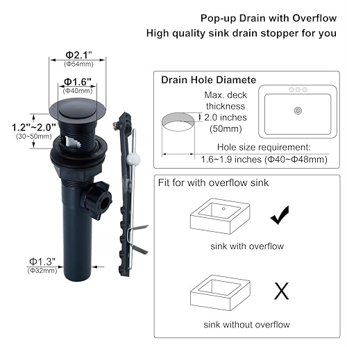 Matte Black 2-Handle 8 Inch Widespread Bathroom Faucet 3 Holes,2 Pack | Derengge Traditional Widespread Sink Faucet, With Pop-Up Drain 360° Swivel Stainless Steel Spout, F-8805-MT - color: Matte BlackX2