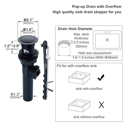 Matte Black 2-Handle 8 Inch Widespread Bathroom Faucet 3 Holes,2 Pack | Derengge Traditional Widespread Sink Faucet, With Pop-Up Drain 360° Swivel Stainless Steel Spout, F-8805-MT - color: Matte BlackX2