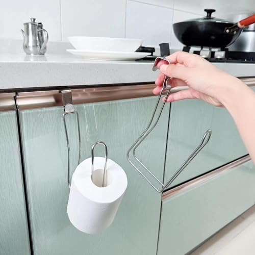 Over The Tank Toilet Paper Holders,Command Bathroom Toilet Paper Roll Holder,Chrome Bathroom Rv Toilet Paper Holder Hanger Stand,Dispenser Reserve for Bathroom Storage and Organizatioz,Sliver 2pack