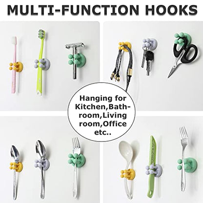 4 pcs Silicone Toothbrush Holder Multi-Function Hook Waterproof self Adhesive Single Toothbrush Hook Plug Holder for Wall for Hanging Bathroom Kitchen Living Room Office - color: White