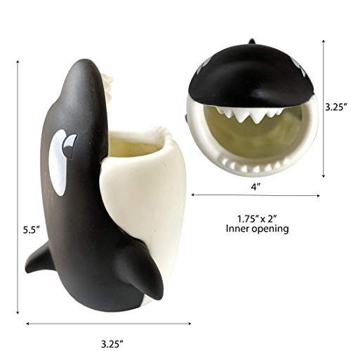 Kids Toothbrush Holder Toothbrush Organizer – Durable Silicone Animal Tooth Brush Holder – Easy to Clean Toothbrush and Toothpaste Holder – Toothbrush Holders for Bathrooms by Lily’s Home (Whale) - color: Whale