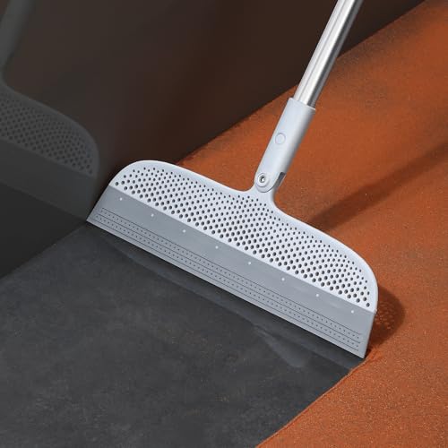 Multifunction Floor Squeegee Broom for Pet Hair Removal, Silicone Magic-Style Broom for Floor Cleaning, 51.77" Long Handle for Carpet, Bathroom Tile, Hardwood Floors, Garage, Liquid Spills, Fine Dust