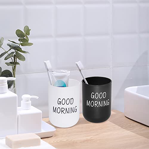 SITAKE 4 Pcs Bathroom Tumblers Cups, Unbreakable Reusable Toothbrush Holders, Eco-Friendly Plastic Drinking Cups for Water, Coffee, Milk, Juice, Tea(4 Colors)