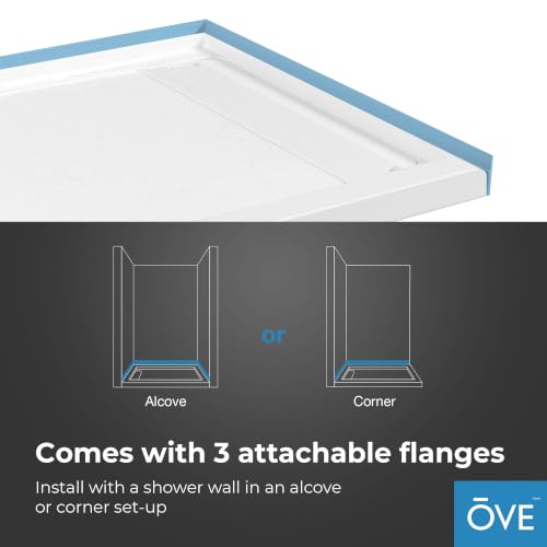 OVE Decors 32x36" Shower Base, White - size: 32 x 26, style: Side Drain