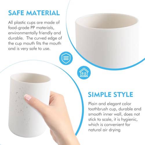 300ml Bathroom Cup, Wall Mounted Toothbrush Holders Reusable Water Cup Drinking Cups for Home Travel Bathroom Accessories (White) - color: White