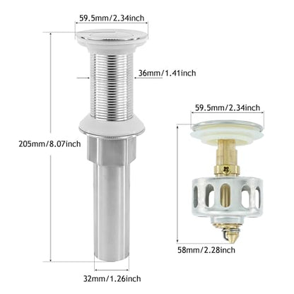 Bathroom Sink Drain,5 Pack Drain Stopper Without Overflow,Small Cap Pop Up Drain Assembly with Detachable Strainer Basket,Built-in Anti-Clogging, Stainless Steel Nut Brushed Nickel - color: 5 Pack-brushed Nickel-small Cap, style: Without Overflow