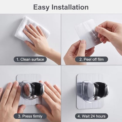 2 Pcs Adjustable Suction Cup Shower Head Holder Removable No Drill for Bath | Strong Suction, Punch-Free, Drill Free, Adhesive Suction Cup, For Shower Wand & Hose