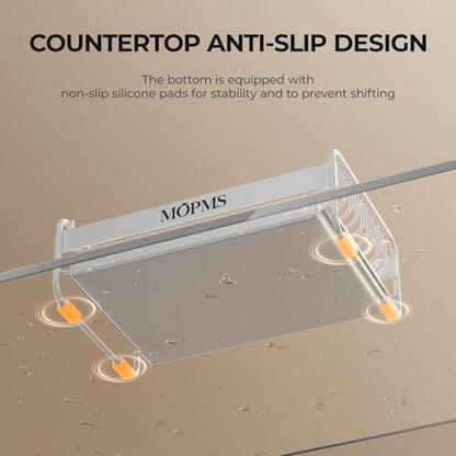 MOPMS Soap Dish for Shower, Carbon Steel Bar Soap Holder with Drainage | Durable Soap Saver with Water Tray for Bathroom, Kicthen Sink and Countertop - color: White