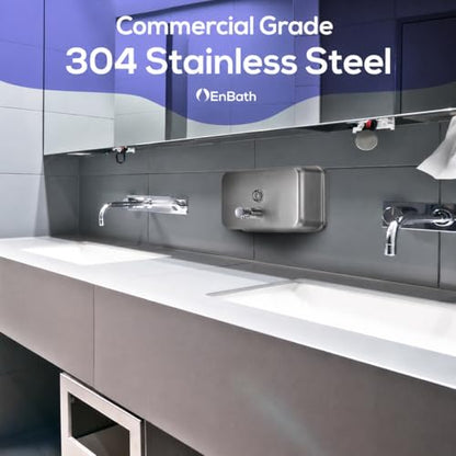Horizontal Commercial Soap Dispenser Wall Mount, 304 Stainless Steel & Solid Brass Pump Core, Hand Soap Dispenser with Corrosion-Proof Lining for Bathrooms & Kitchens, 37oz/1100ml ADA Compliant - style: Horizontal