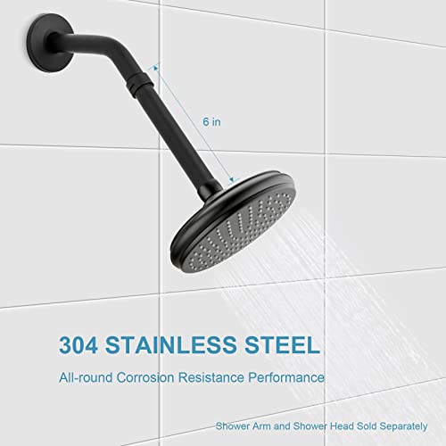OFFO Shower Head Extension Arm, Shower Arm Extension Shower Head Extender Made of 304 Stainless Steel Shower Pipe Extension, Matte Black 6 in - color: Matte Black, style: 6 in