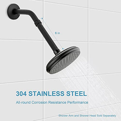 OFFO Shower Head Extension Arm, Shower Arm Extension Shower Head Extender Made of 304 Stainless Steel Shower Pipe Extension, Matte Black 6 in - color: Matte Black, style: 6 in