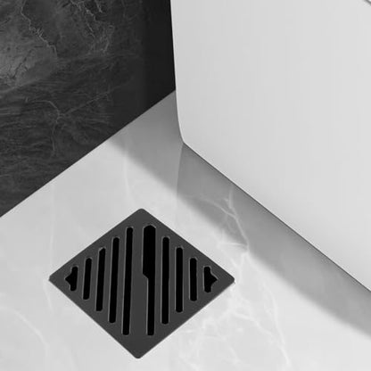 Antrader Shower Drain Cover, 3.46" Stainless Steel Anti-Clogging Strainer Grid, 0.1" Thickness,for Bathroom Kitchen Balcony Garage, Square - color: Black, size: 3.46" Square