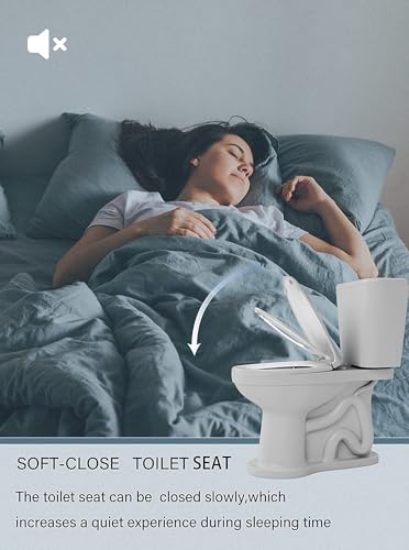 Elongated Toilet Seat Adult/Child,Built-In Potty Training Seat, Soft Quiet Close Non-Slip Seat, Easy to Install & Clean,Magnetic Kids Seat and Cover for Elongated Oval Toilets,White - color: White, size: Elongated 18.5inch with Baby Seat