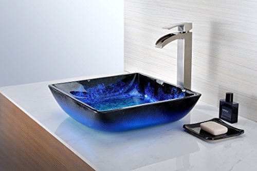 ANZZI Viace Rectangular Tempered Deco Glass Vessel Bathroom Sink In Blazing | Centerpiece For Any Counter The Series Is A Traditionally, Built With Premium, Long-Lasting Materials - style: AZ056