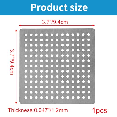 Square Drain Cover Grates,3.7" x 3.7" 304 Stainless Steel Drainage Grate Cover Replacement Floor Drain Strainer for Shower, Bathroom Floor, Balcony, and Outdoor Garden Drains - size: 3.7" x 3.7"