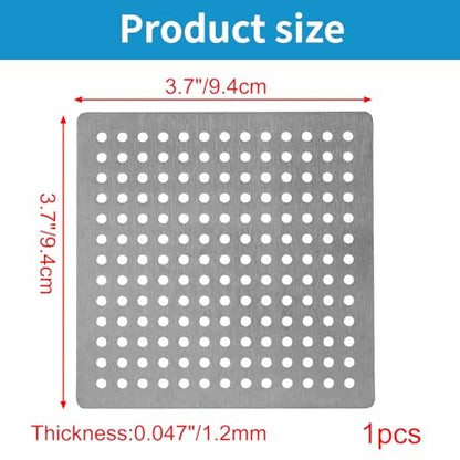 Square Drain Cover Grates,3.7" x 3.7" 304 Stainless Steel Drainage Grate Cover Replacement Floor Drain Strainer for Shower, Bathroom Floor, Balcony, and Outdoor Garden Drains - size: 3.7" x 3.7"