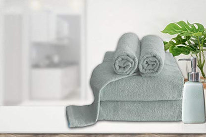 8 Piece Towel Set 100% Ring Spun Cotton, 2 Bath Towels 27x54, 2 Hand Towels 16x28 and 4 Washcloths 13x13 - Ultra Soft Highly Absorbent Machine Washable Hotel Spa Quality - Jade - color: Jade, size: 8 Piece Towel Set
